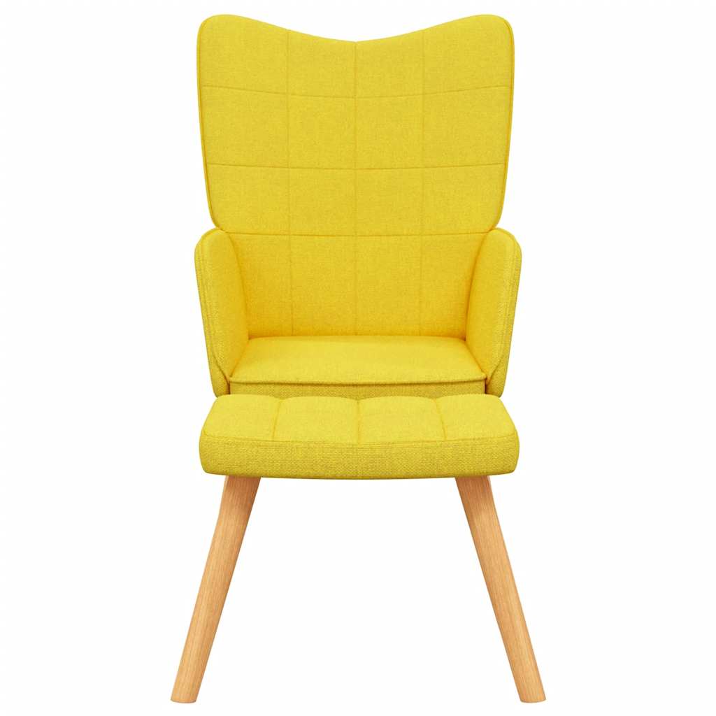 vidaXL Scaun relaxare cu taburet, galben muștar, textil vidaXL Scaun relaxare cu taburet, galben muștar, textil