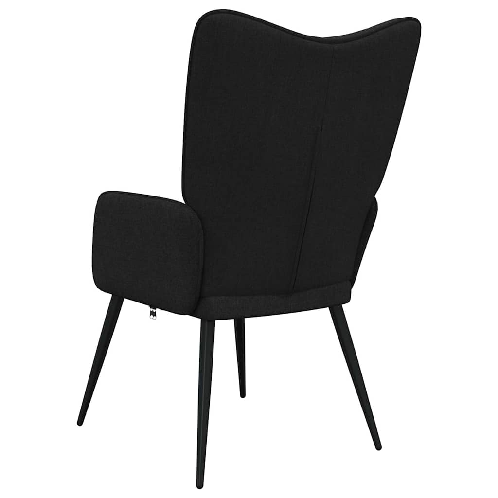 vidaXL Scaun de relaxare, negru, material textil vidaXL Scaun de relaxare, negru, material textil
