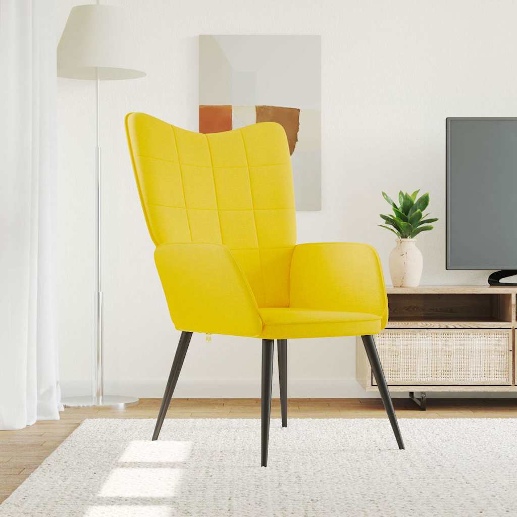 vidaXL Scaun de relaxare, galben muștar, material textil