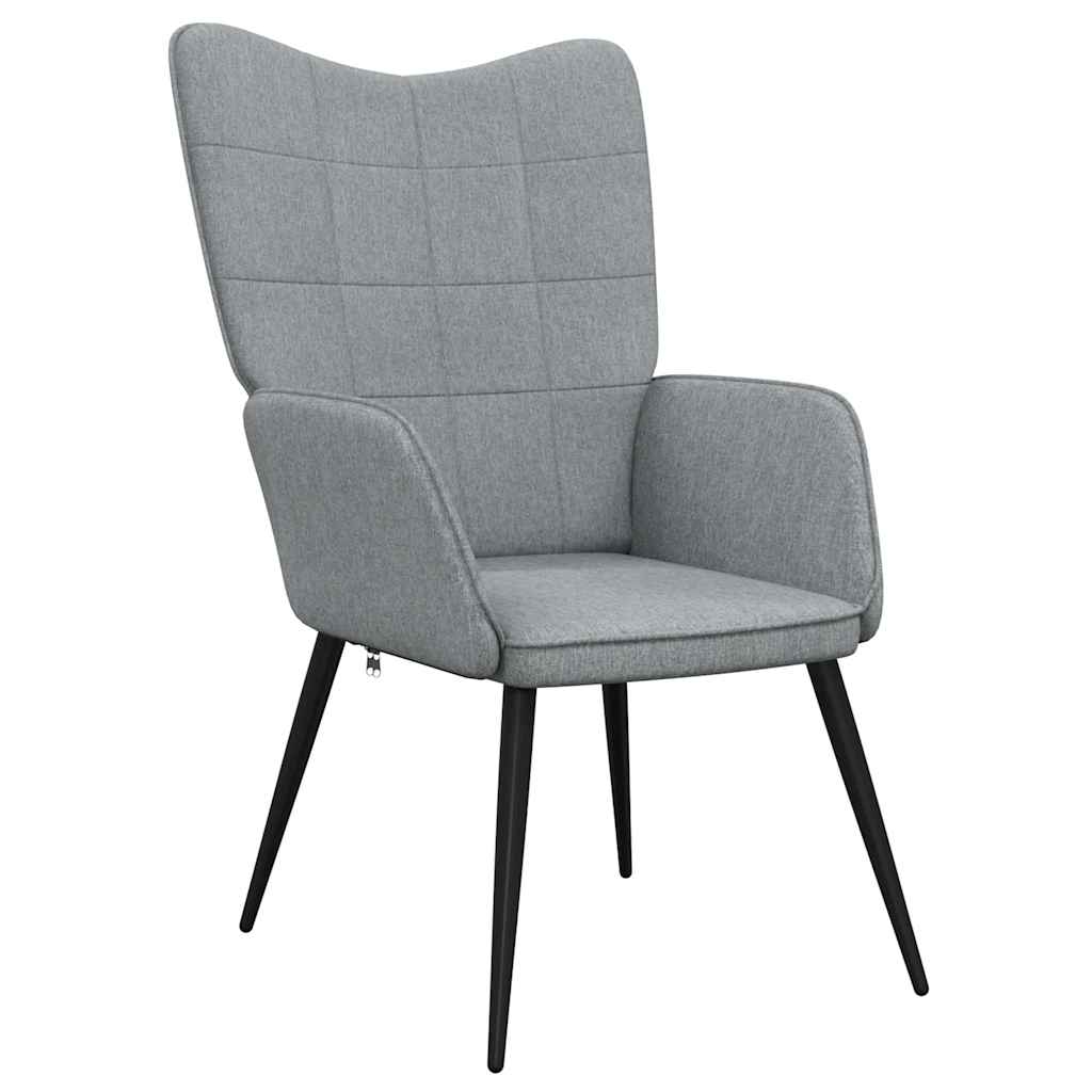 vidaXL Scaun de relaxare cu taburet, gri deschis,textil vidaXL Scaun de relaxare cu taburet, gri deschis,textil