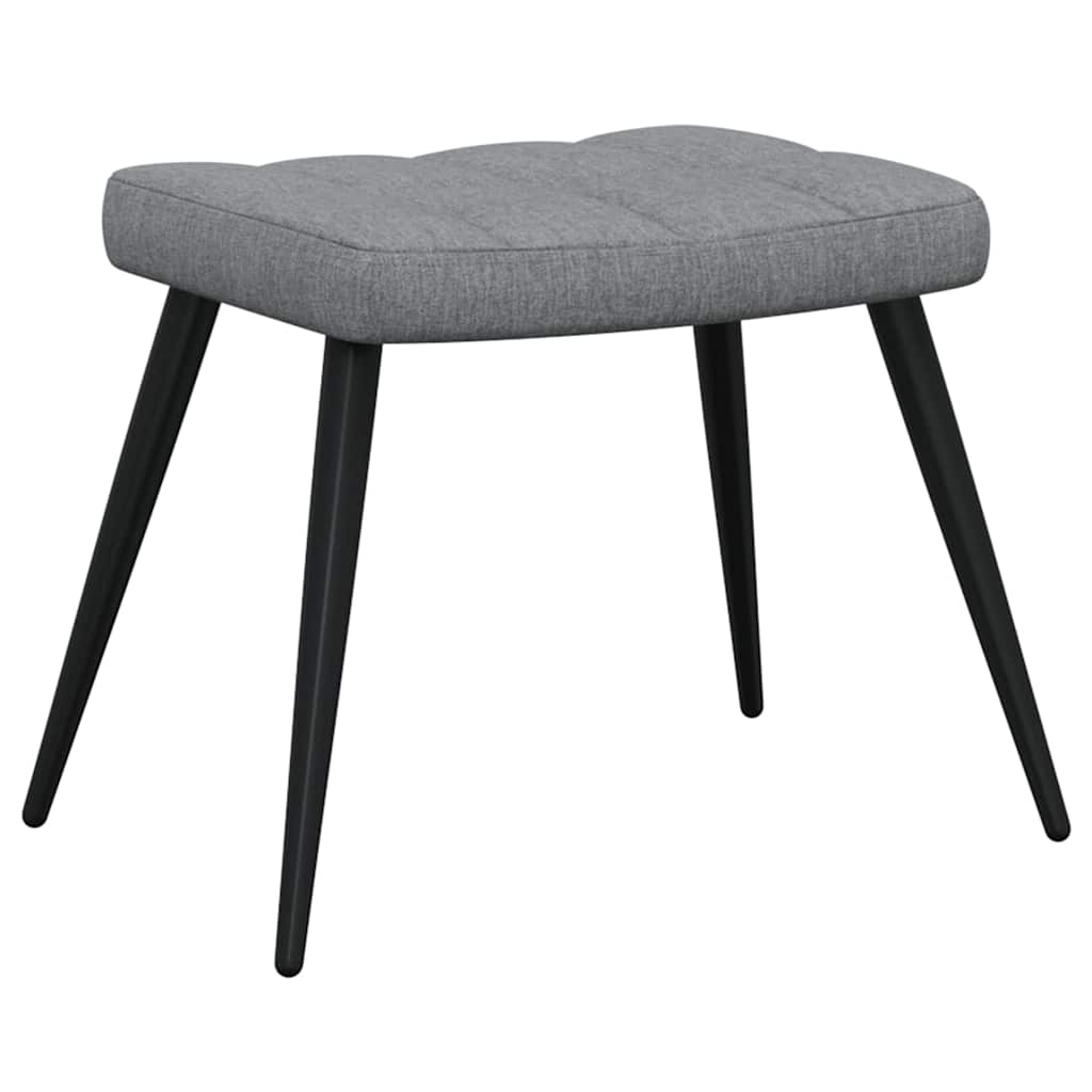 vidaXL Scaun de relaxare cu taburet, gri deschis,textil vidaXL Scaun de relaxare cu taburet, gri deschis,textil