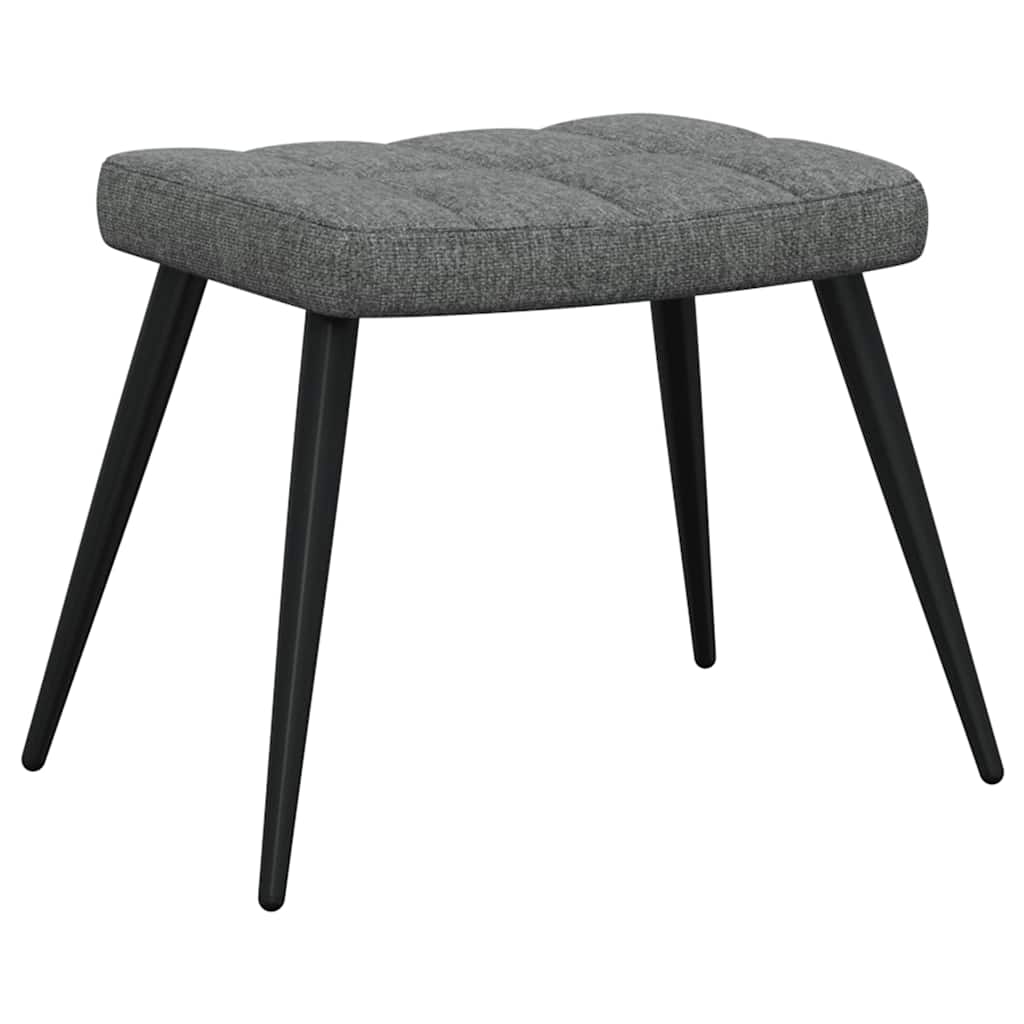 vidaXL Scaun de relaxare cu taburet, gri închis, textil vidaXL Scaun de relaxare cu taburet, gri închis, textil