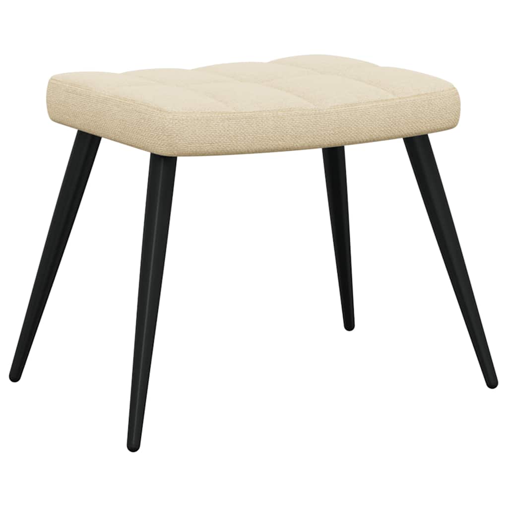 vidaXL Scaun de relaxare cu taburet, crem, textil vidaXL Scaun de relaxare cu taburet, crem, textil