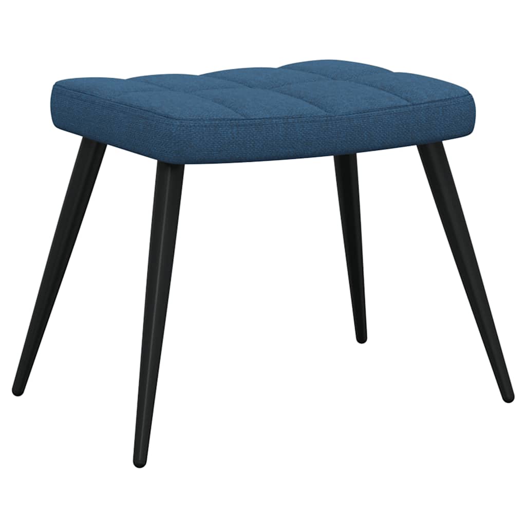 vidaXL Scaun de relaxare cu taburet, albastru, textil vidaXL Scaun de relaxare cu taburet, albastru, textil