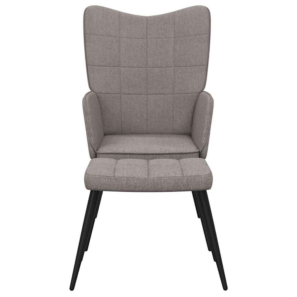 vidaXL Scaun de relaxare cu taburet, gri taupe, textil vidaXL Scaun de relaxare cu taburet, gri taupe, textil
