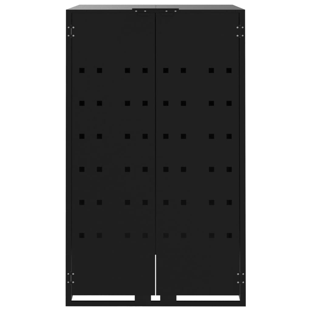 vidaXL Depozitare coș gunoi cu roți 4 coșuri negru 276x79x117 cm oțel vidaXL Depozitare coș gunoi cu roți 4 coșuri negru 276x79x117 cm oțel