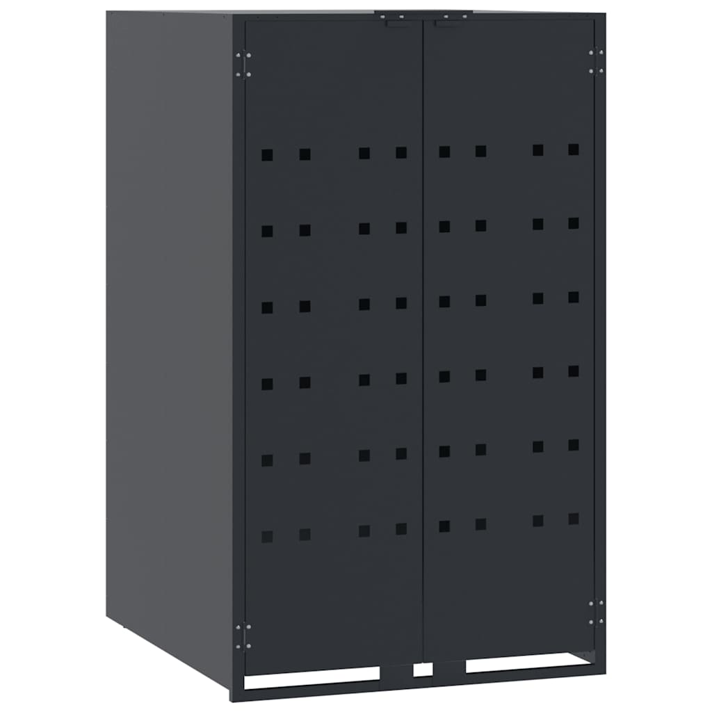vidaXL Depozitare coș gunoi roți 2 coșuri antracit 138x79x117 cm oțel vidaXL Depozitare coș gunoi roți 2 coșuri antracit 138x79x117 cm oțel