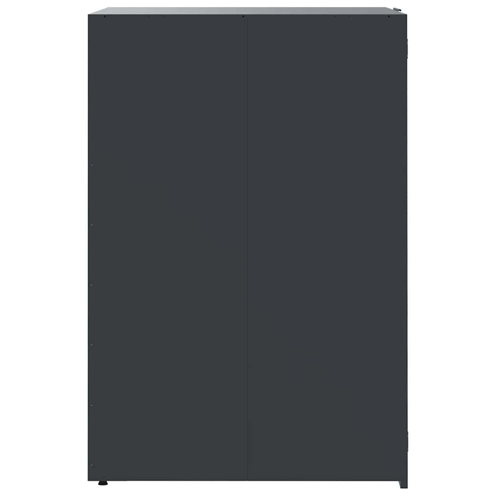 vidaXL Depozitare coș gunoi roți 2 coșuri antracit 138x79x117 cm oțel vidaXL Depozitare coș gunoi roți 2 coșuri antracit 138x79x117 cm oțel