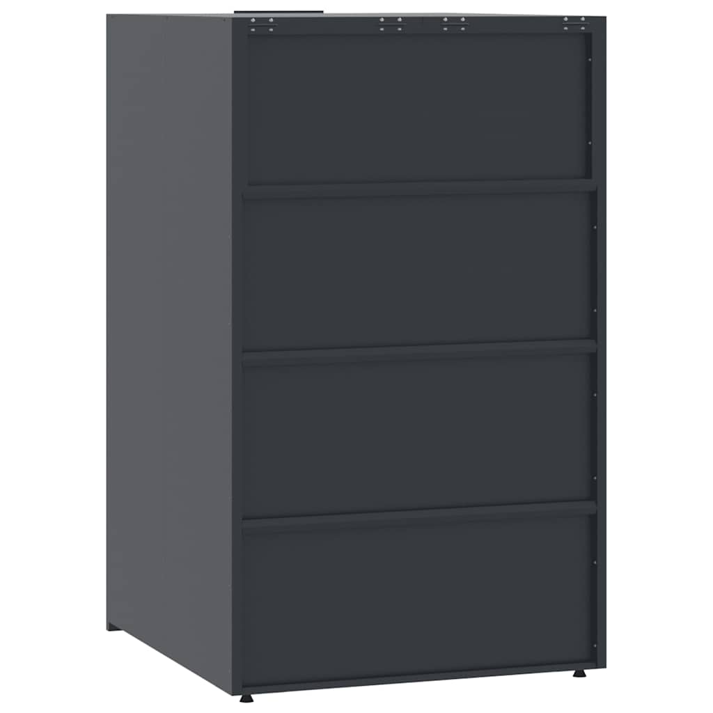vidaXL Depozitare coș gunoi roți 2 coșuri antracit 138x79x117 cm oțel vidaXL Depozitare coș gunoi roți 2 coșuri antracit 138x79x117 cm oțel