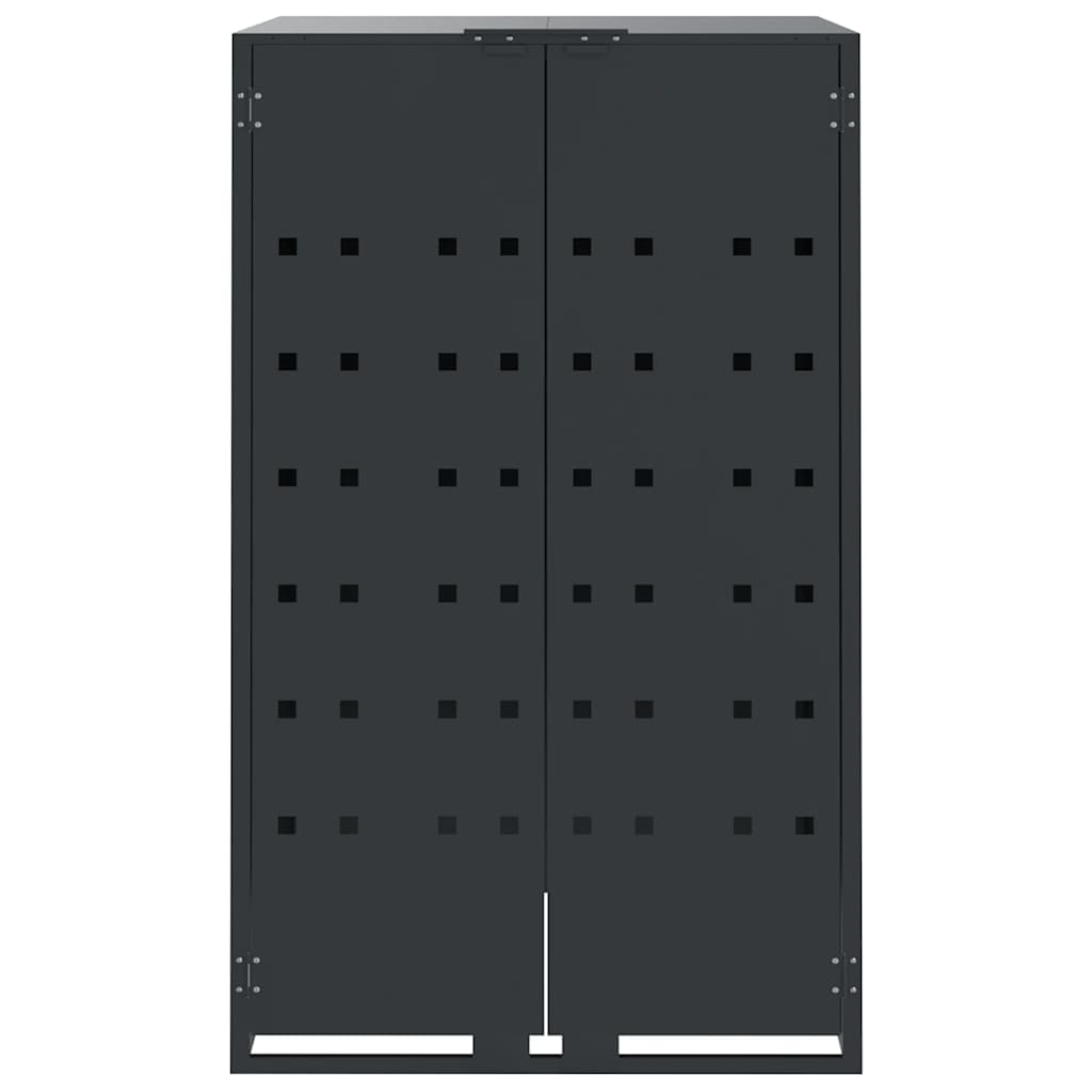 vidaXL Depozitare coș gunoi roți 3 coșuri antracit 207x79x117 cm oțel vidaXL Depozitare coș gunoi roți 3 coșuri antracit 207x79x117 cm oțel