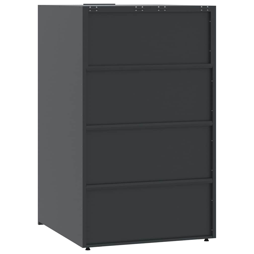 vidaXL Depozitare coș gunoi roți 4 coșuri antracit 276x79x117 cm oțel vidaXL Depozitare coș gunoi roți 4 coșuri antracit 276x79x117 cm oțel