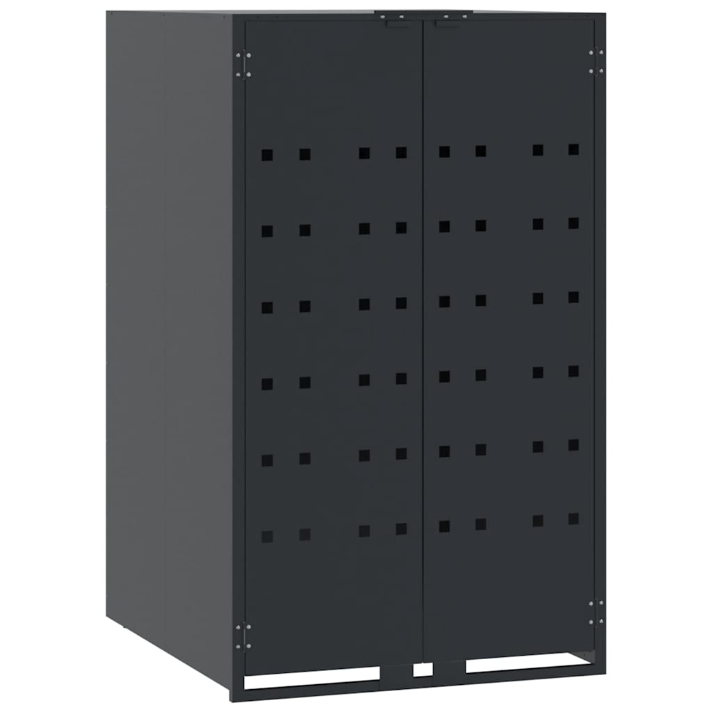 vidaXL Depozitare coș gunoi roți 5 coșuri antracit 345x79x117 cm oțel vidaXL Depozitare coș gunoi roți 5 coșuri antracit 345x79x117 cm oțel