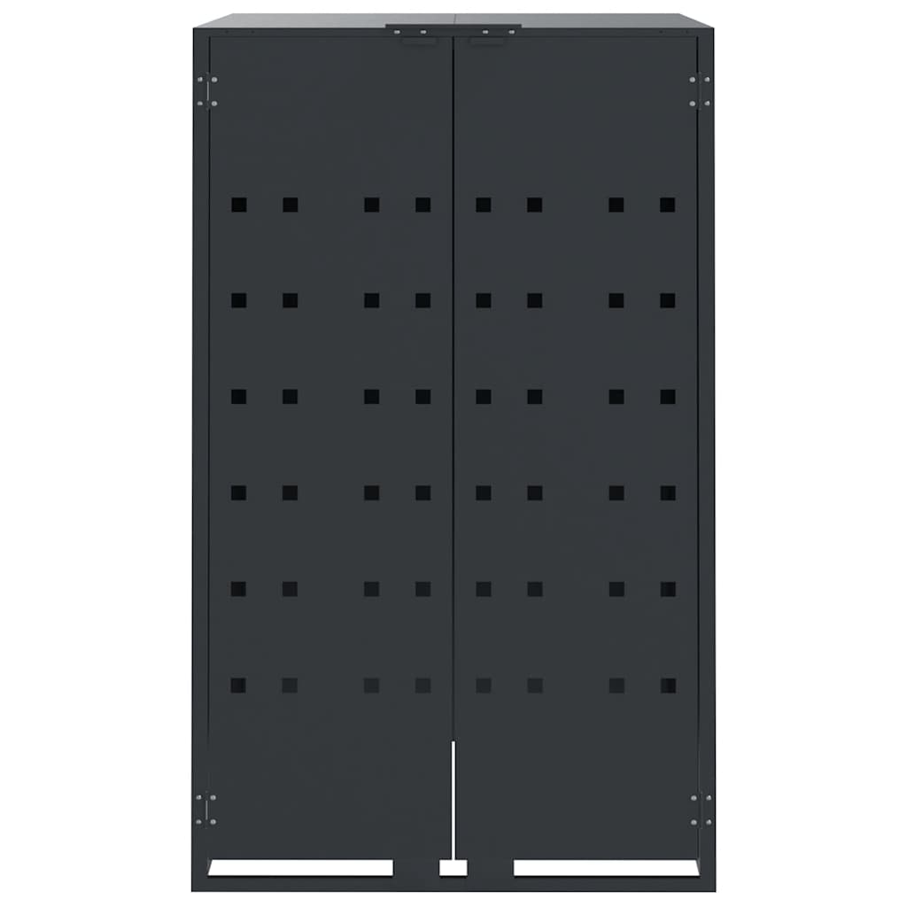 vidaXL Depozitare coș gunoi roți 5 coșuri antracit 345x79x117 cm oțel vidaXL Depozitare coș gunoi roți 5 coșuri antracit 345x79x117 cm oțel