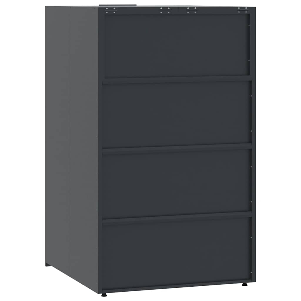 vidaXL Depozitare coș gunoi roți 6 coșuri antracit 414x79x117 cm oțel vidaXL Depozitare coș gunoi roți 6 coșuri antracit 414x79x117 cm oțel