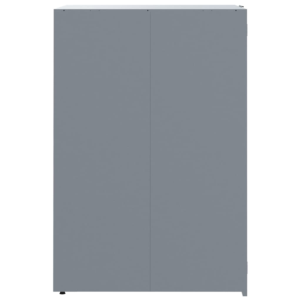 vidaXL Depozitare coș gunoi cu roți 3 coșuri gri 207x79x117 cm oțel vidaXL Depozitare coș gunoi cu roți 3 coșuri gri 207x79x117 cm oțel