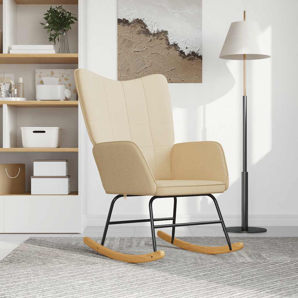 vidaXL Scaun balansoar, crem, material textil vidaXL Scaun balansoar, crem, material textil