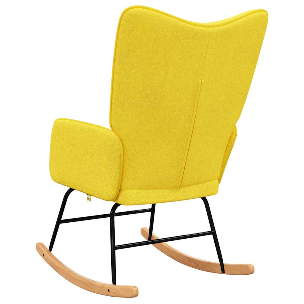 vidaXL Scaun balansoar, galben muștar, material textil vidaXL Scaun balansoar, galben muștar, material textil