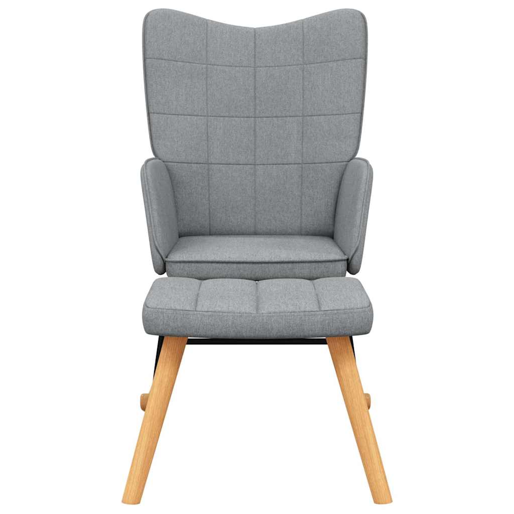 vidaXL Scaun balansoar cu taburet, gri deschis, textil vidaXL Scaun balansoar cu taburet, gri deschis, textil
