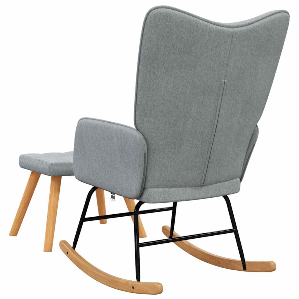 vidaXL Scaun balansoar cu taburet, gri deschis, textil vidaXL Scaun balansoar cu taburet, gri deschis, textil