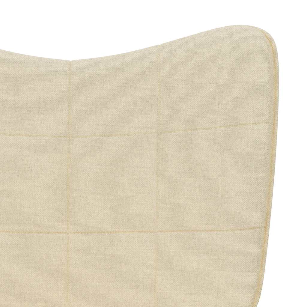 vidaXL Scaun balansoar cu taburet, crem, textil vidaXL Scaun balansoar cu taburet, crem, textil