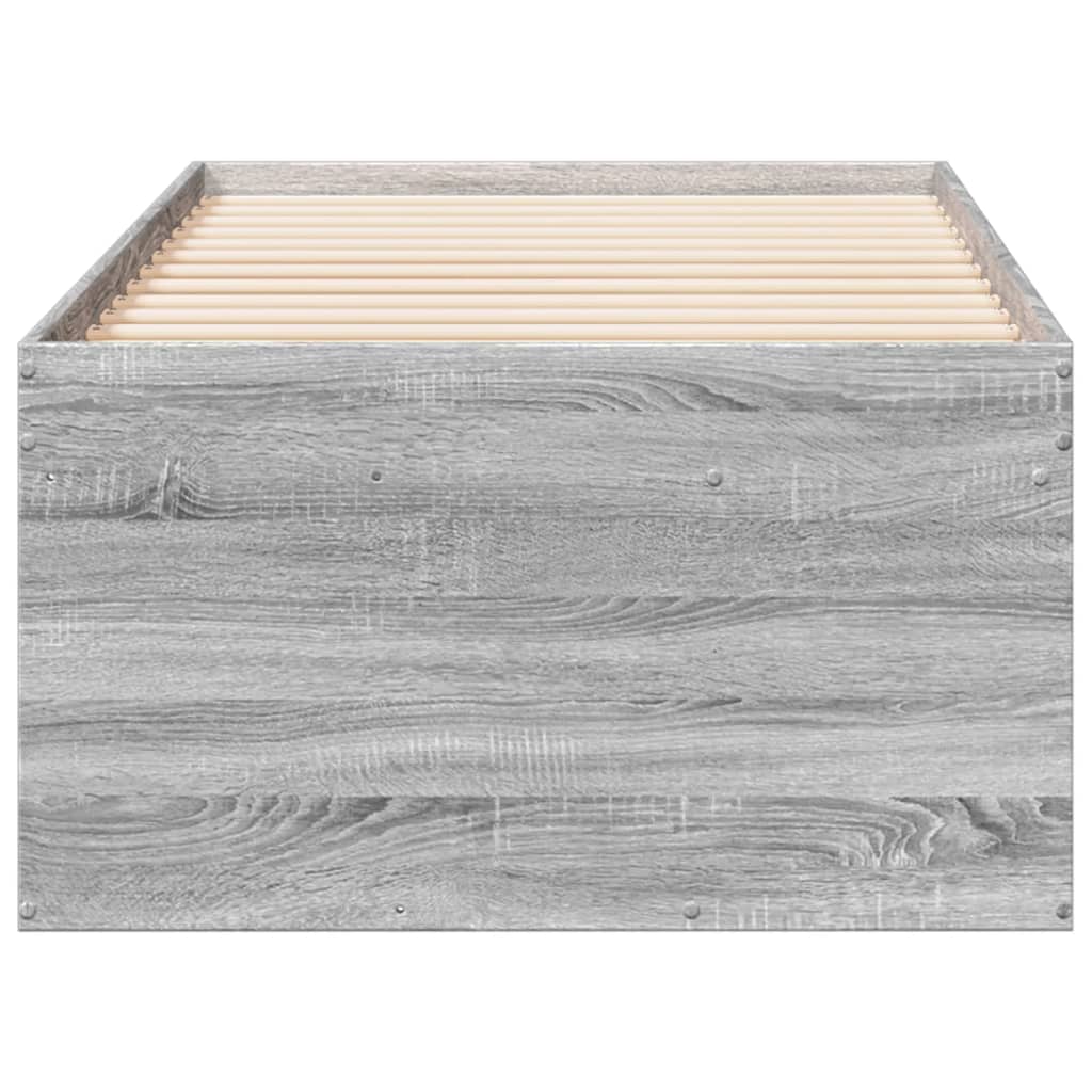 vidaXL Pat de zi cu sertare fără saltea, gri sonoma, 100x200 cm