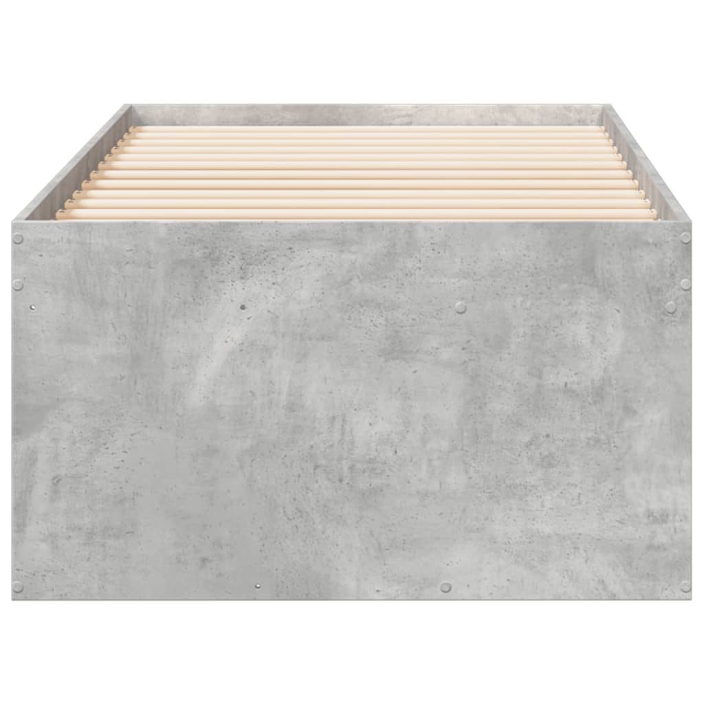 vidaXL Pat de zi cu sertare fără saltea, gri beton, 90x200 cm