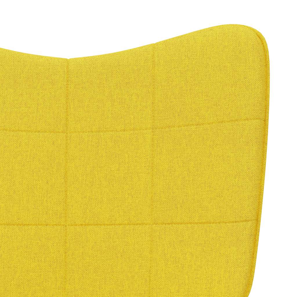 vidaXL Scaun balansoar cu taburet, galben muștar, textil vidaXL Scaun balansoar cu taburet, galben muștar, textil