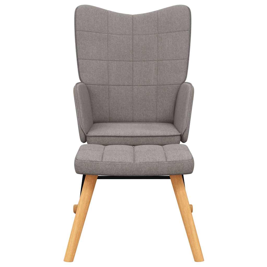 vidaXL Scaun balansoar cu taburet, gri taupe, textil vidaXL Scaun balansoar cu taburet, gri taupe, textil