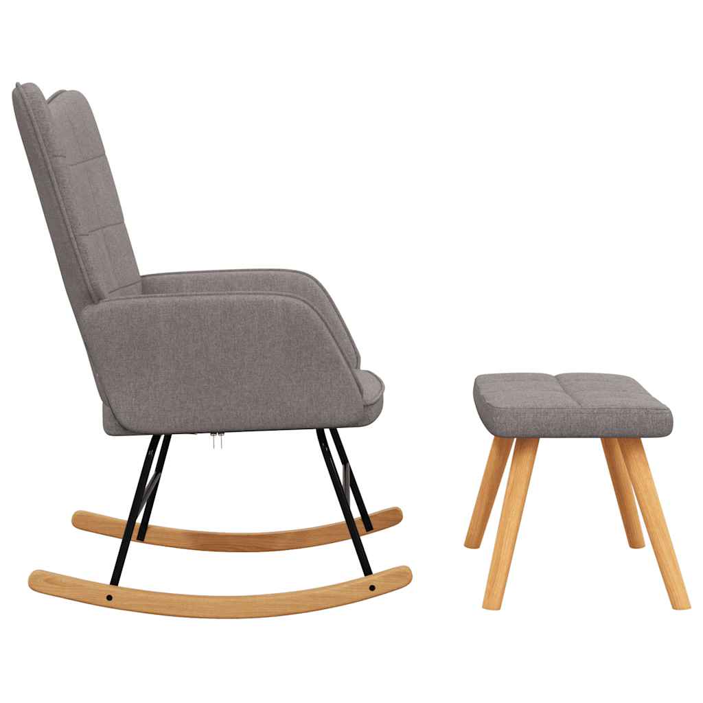 vidaXL Scaun balansoar cu taburet, gri taupe, textil vidaXL Scaun balansoar cu taburet, gri taupe, textil