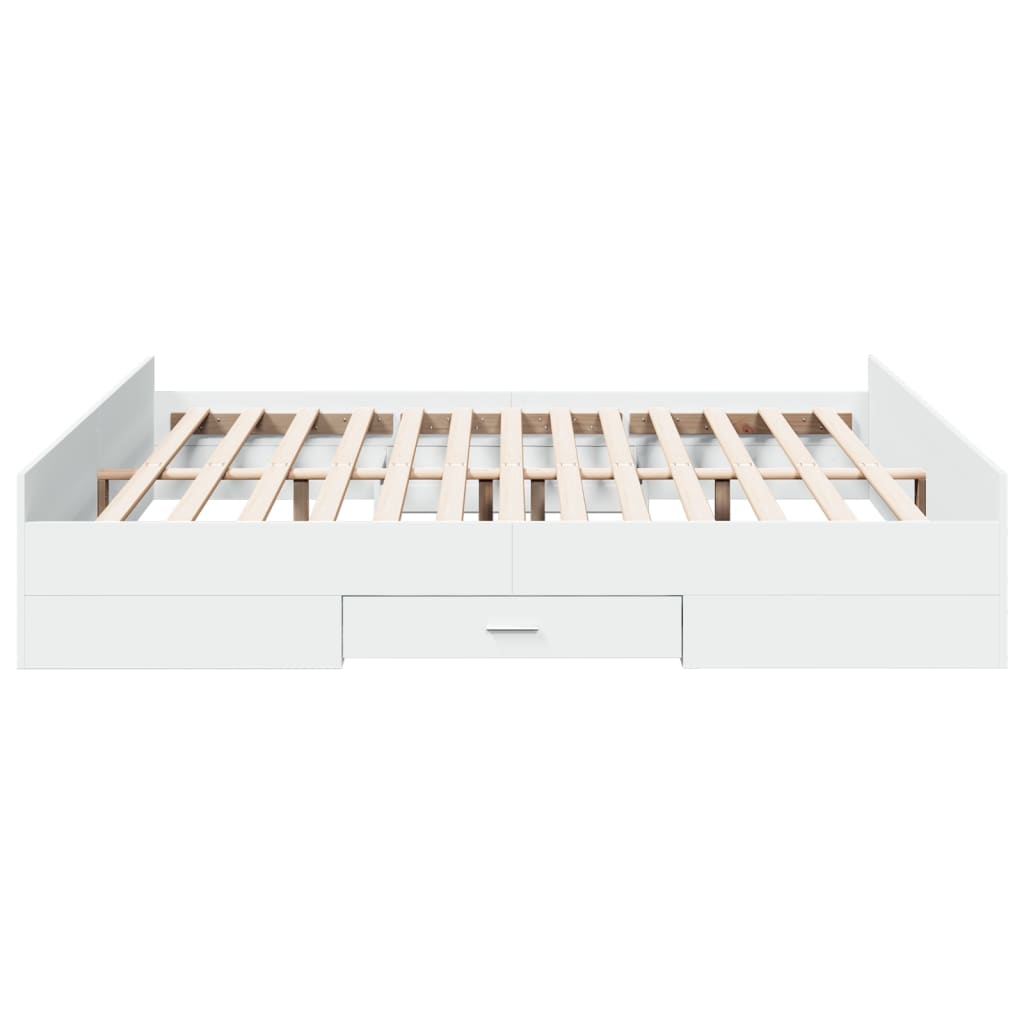 vidaXL Cadru de pat cu sertare, alb, 180x200 cm, lemn prelucrat vidaXL Cadru de pat cu sertare, alb, 180x200 cm, lemn prelucrat