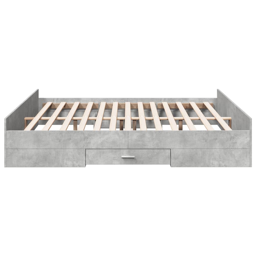 vidaXL Cadru de pat cu sertare, gri beton, 180x200 cm, lemn prelucrat vidaXL Cadru de pat cu sertare, gri beton, 180x200 cm, lemn prelucrat