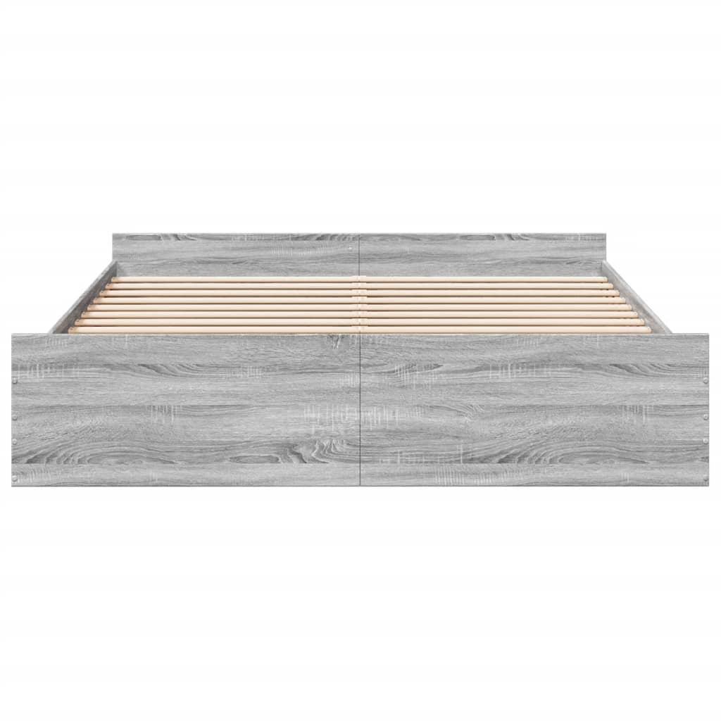 vidaXL Cadru de pat cu sertare gri sonoma 180x200 cm lemn prelucrat