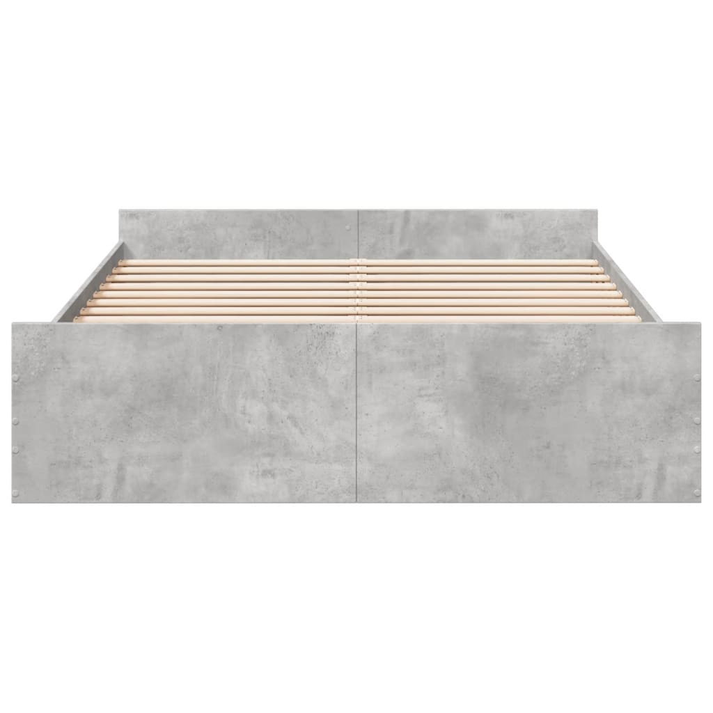 vidaXL Cadru de pat cu sertare, gri beton, 150x200 cm, lemn prelucrat vidaXL Cadru de pat cu sertare, gri beton, 150x200 cm, lemn prelucrat