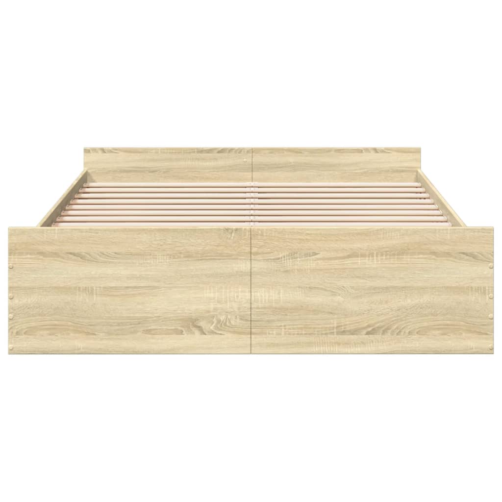 vidaXL Cadru de pat cu sertare stejar sonoma 140x200 cm lemn prelucrat