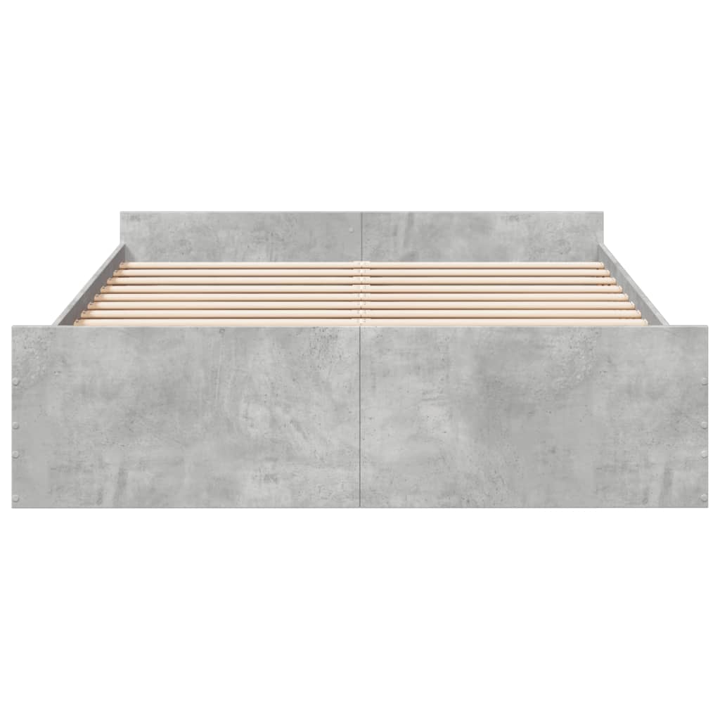 vidaXL Cadru de pat cu sertare, gri beton, 140x200 cm, lemn prelucrat vidaXL Cadru de pat cu sertare, gri beton, 140x200 cm, lemn prelucrat