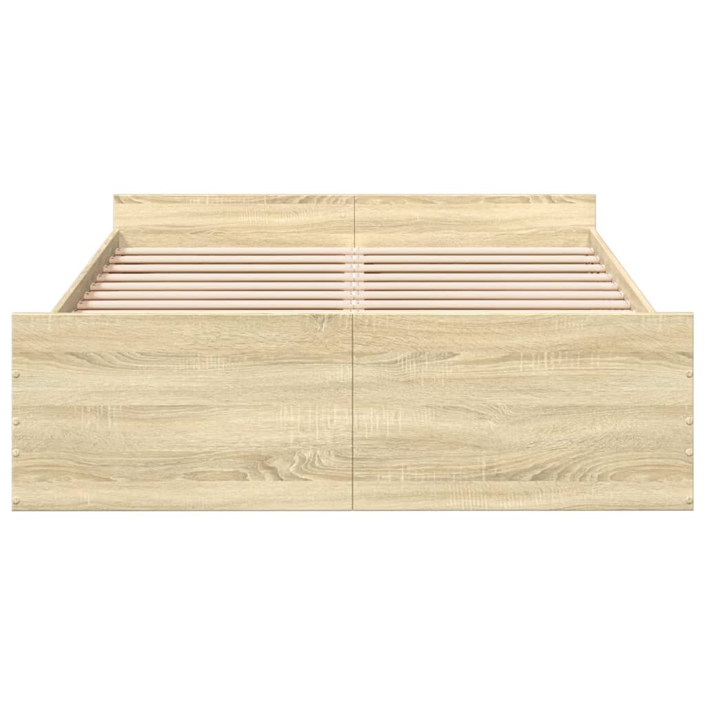 vidaXL Cadru de pat cu sertare stejar sonoma 120x190 cm lemn prelucrat