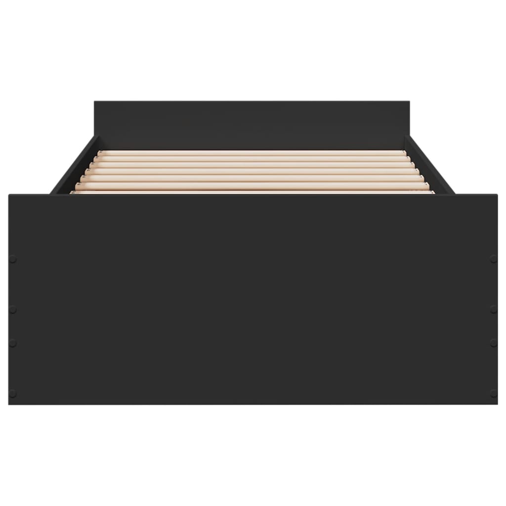 vidaXL Cadru de pat cu sertare, negru, 100x200 cm, lemn prelucrat vidaXL Cadru de pat cu sertare, negru, 100x200 cm, lemn prelucrat