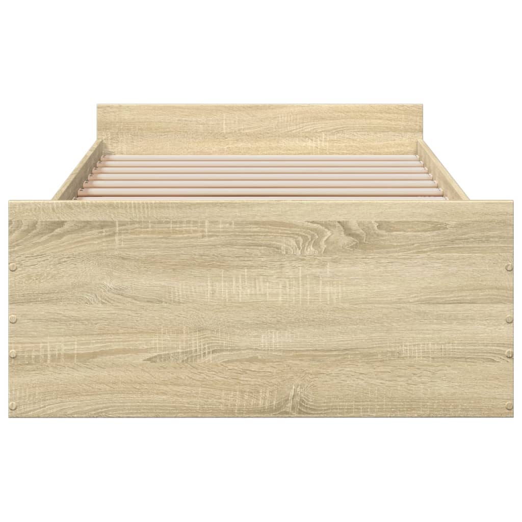 vidaXL Cadru de pat cu sertare stejar sonoma 75x190 cm lemn prelucrat