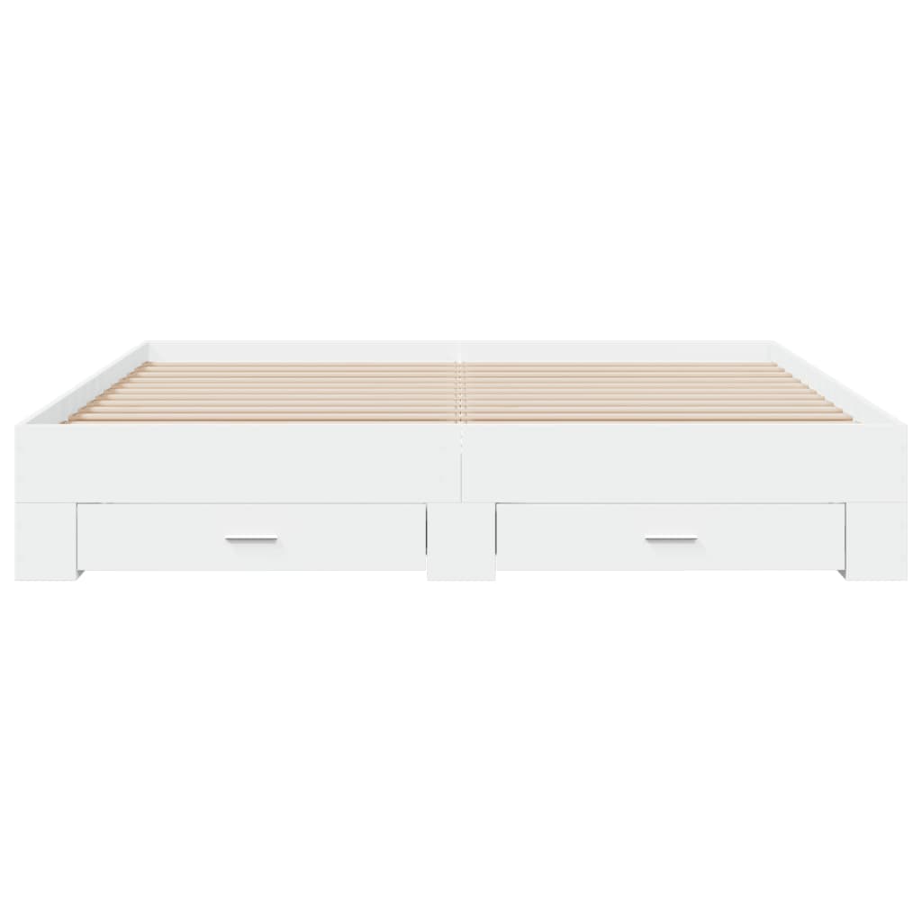 vidaXL Cadru de pat cu sertare, alb, 180x200 cm, lemn prelucrat vidaXL Cadru de pat cu sertare, alb, 180x200 cm, lemn prelucrat