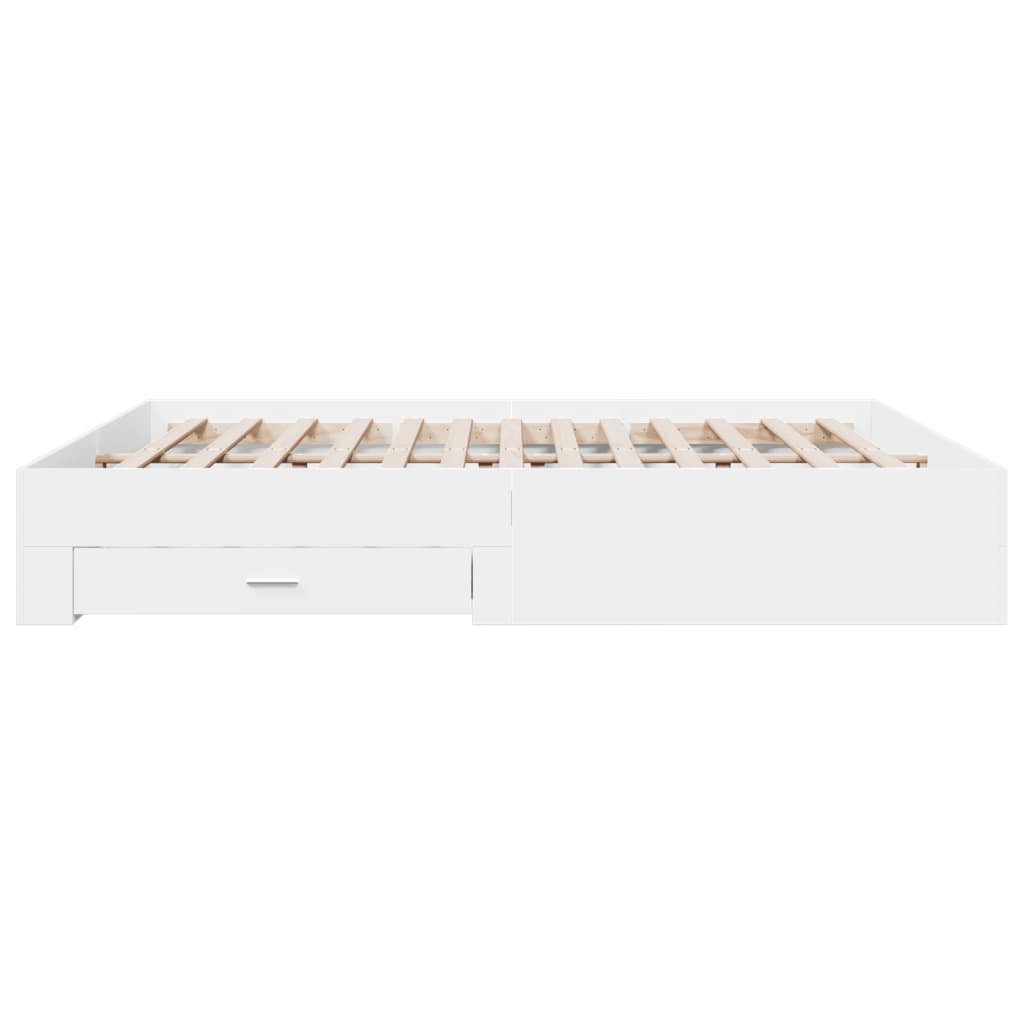 vidaXL Cadru de pat cu sertare, alb, 180x200 cm, lemn prelucrat vidaXL Cadru de pat cu sertare, alb, 180x200 cm, lemn prelucrat
