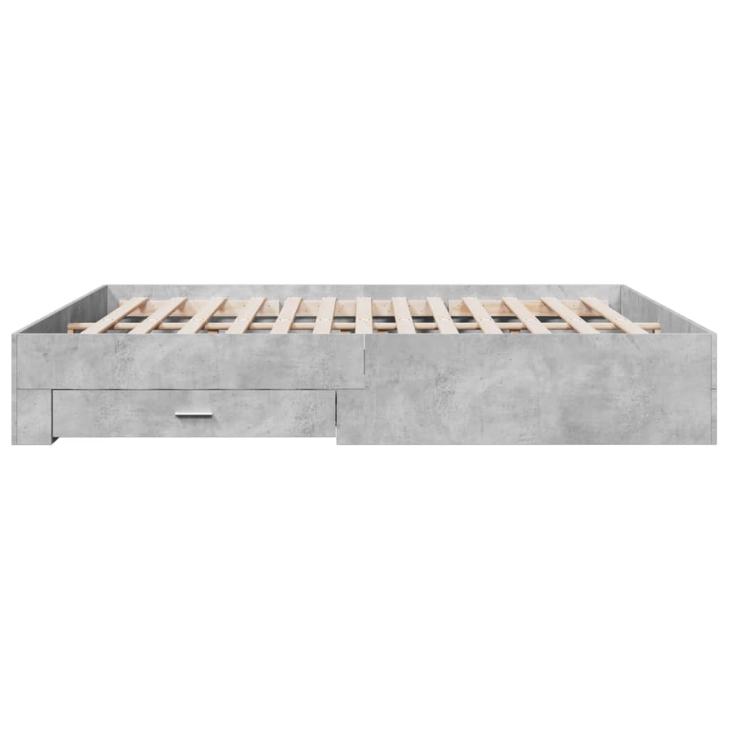 vidaXL Cadru de pat cu sertare, gri beton, 180x200 cm, lemn prelucrat vidaXL Cadru de pat cu sertare, gri beton, 180x200 cm, lemn prelucrat