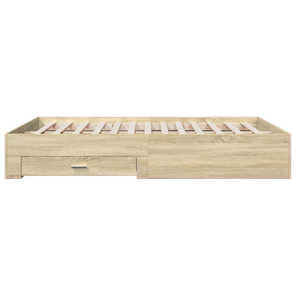 vidaXL Cadru de pat cu sertare stejar sonoma 160x200 cm lemn prelucrat