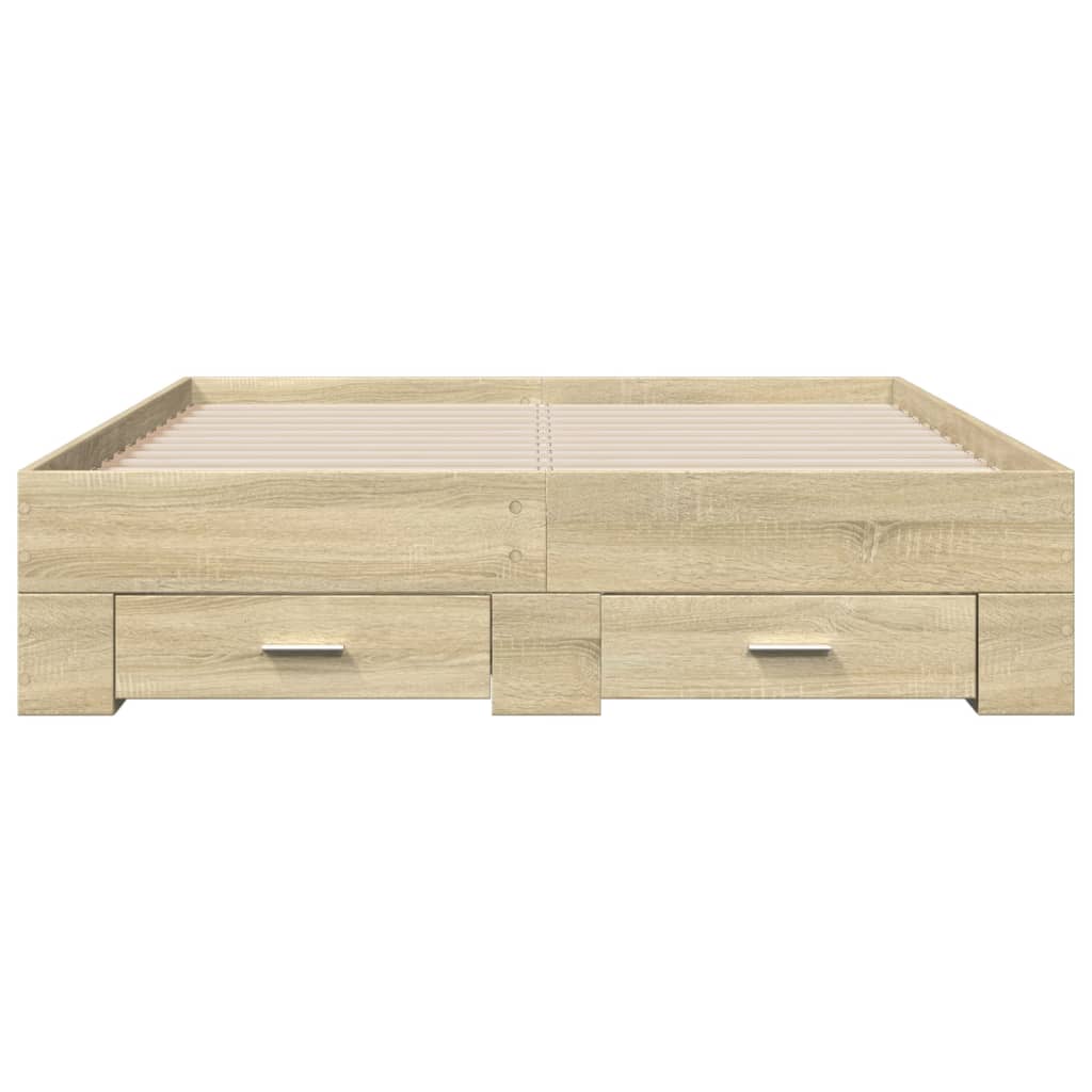 vidaXL Cadru de pat cu sertare stejar sonoma 120x190 cm lemn prelucrat