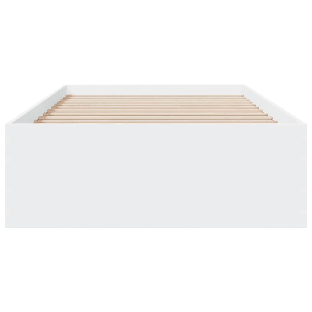 vidaXL Cadru de pat cu sertare, alb, 100x200 cm, lemn prelucrat vidaXL Cadru de pat cu sertare, alb, 100x200 cm, lemn prelucrat