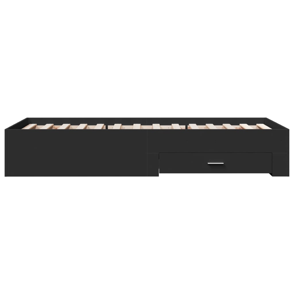 vidaXL Cadru de pat cu sertare, negru, 100x200 cm, lemn prelucrat vidaXL Cadru de pat cu sertare, negru, 100x200 cm, lemn prelucrat