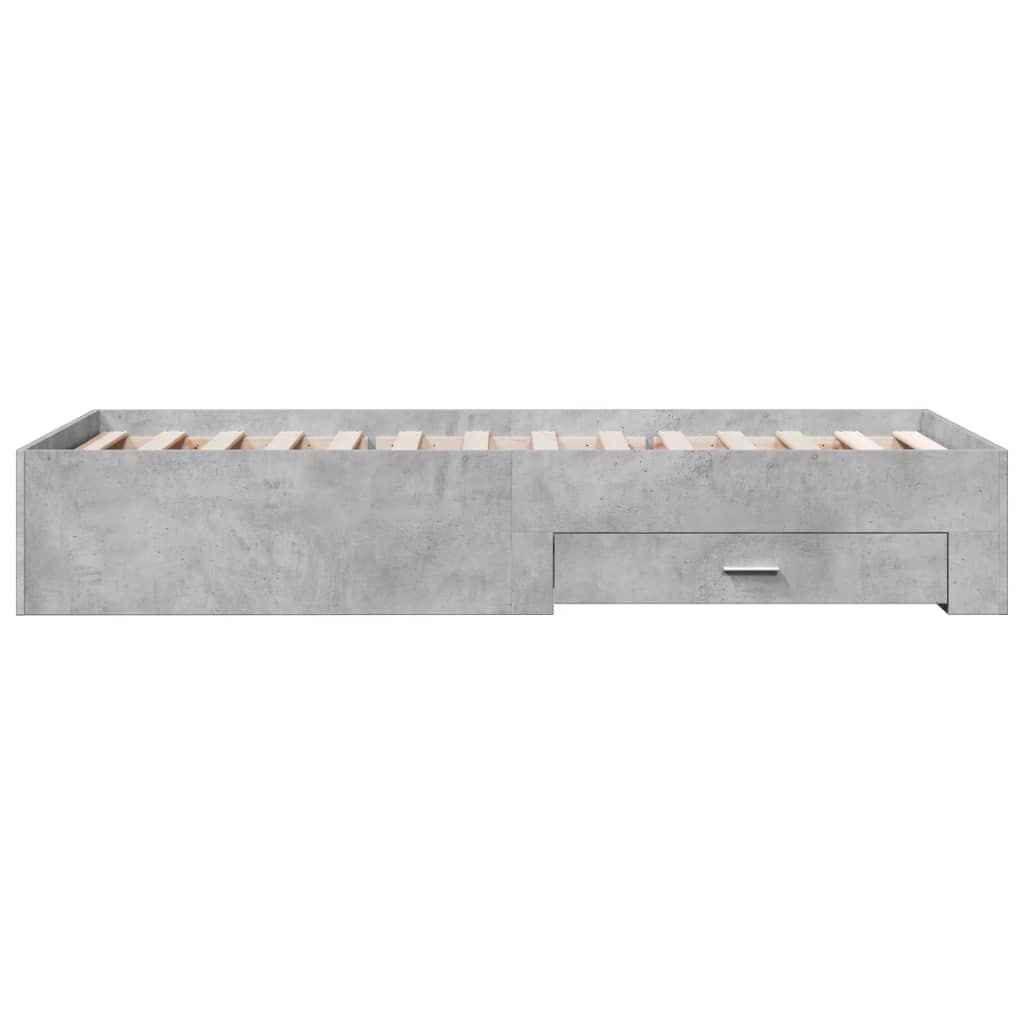 vidaXL Cadru de pat cu sertare, gri beton, 100x200 cm, lemn prelucrat vidaXL Cadru de pat cu sertare, gri beton, 100x200 cm, lemn prelucrat