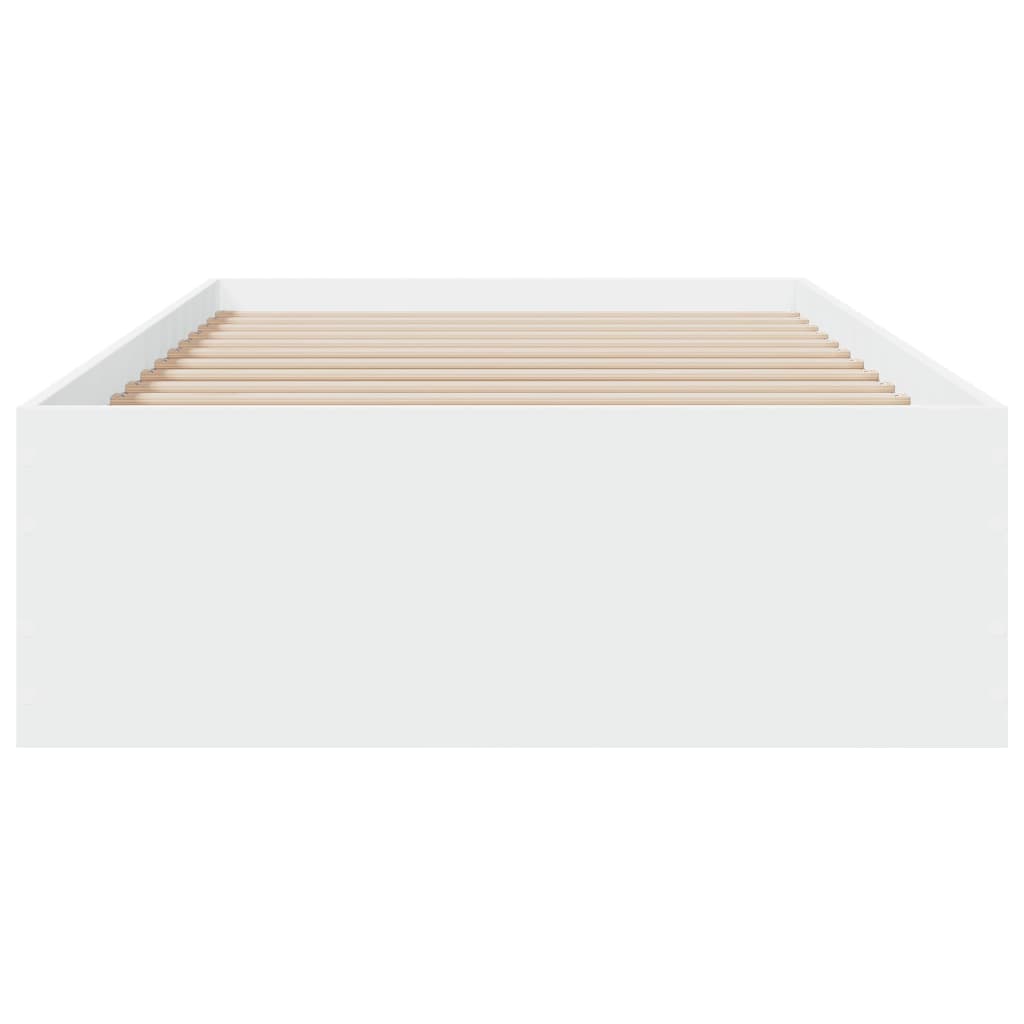 vidaXL Cadru de pat cu sertare, alb, 90x200 cm, lemn prelucrat vidaXL Cadru de pat cu sertare, alb, 90x200 cm, lemn prelucrat