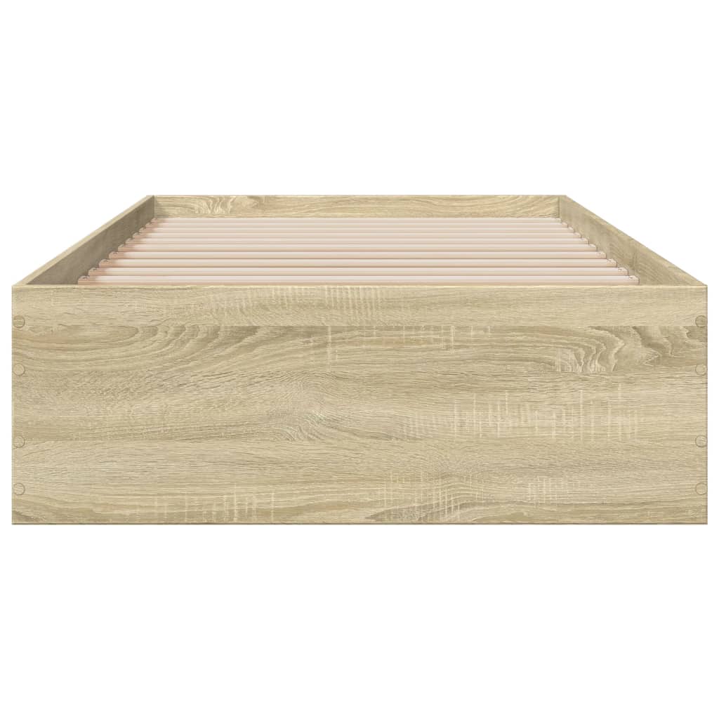 vidaXL Cadru de pat cu sertare stejar sonoma 90x200 cm lemn prelucrat vidaXL Cadru de pat cu sertare stejar sonoma 90x200 cm lemn prelucrat