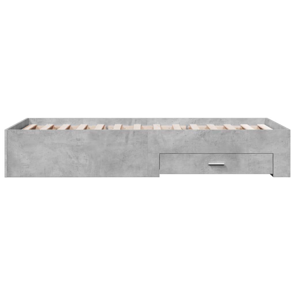 vidaXL Cadru de pat cu sertare, gri beton, 90x200 cm, lemn prelucrat vidaXL Cadru de pat cu sertare, gri beton, 90x200 cm, lemn prelucrat