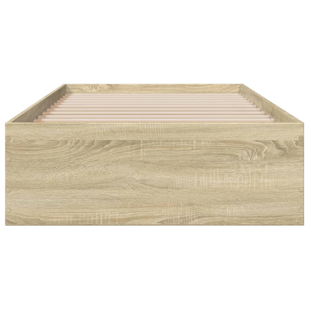 vidaXL Cadru de pat cu sertare stejar sonoma 90x190 cm lemn prelucrat